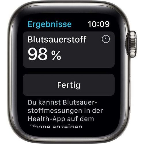 Apple Watch Series 6 44mm Cellular Sportarmband schwarz Edelstahlgehäuse graphit