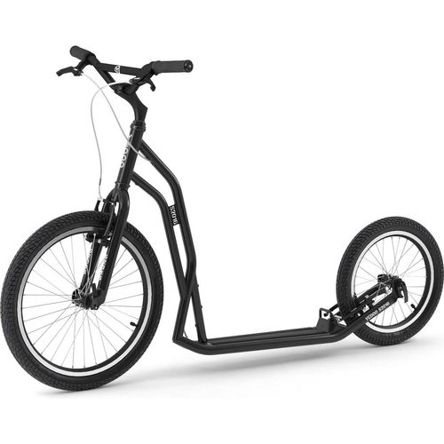 Yedoo S2016 Roller Scooter Tretroller - für Erwachsene und Teenager, bis 150 kg, mit Luftreifen 20/16 und verstellbarem Lenker Schwarz