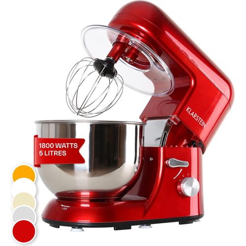 Klarstein Küchenmaschine, Knetmaschine mit 5L Schüssel, 2000W Profi Küchenmaschine mit Knethaken und Schneebesen, Universal Küchenmaschine mit 6 Stufen, Teigmaschine zum Rühren, Kneten und Aufschlagen