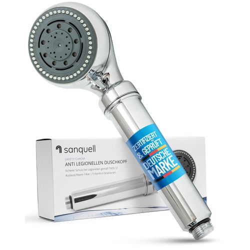 Legionellenfilter Duschkopf Safety Chrom | Medizintechnik | Sofortschutz | Diskret | Hochwertig