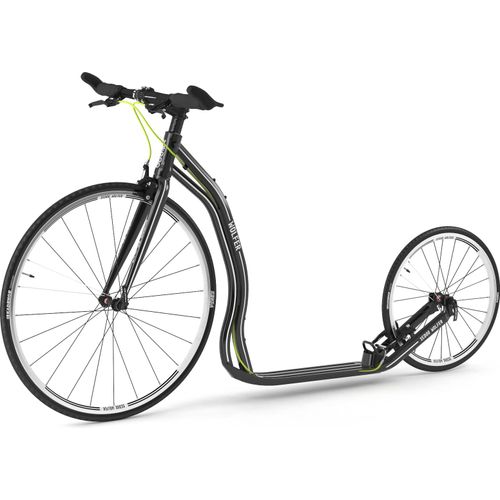 Yedoo Wolfer Sport Alloy Roller Scooter Tretroller - für Erwachsene und Teenager, bis 120 kg, mit Luftreifen 28/20 und verstellbarem Lenker Schwarz