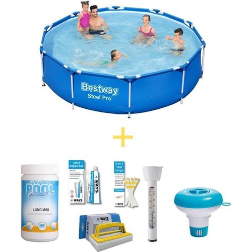 Bestway Pool - Steel Pro - 305 x 76 cm - Inklusive WAYS Wartungspaket