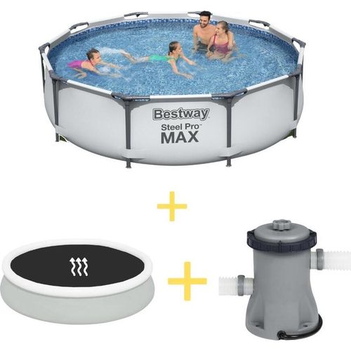 Bestway Pool - Steel Pro MAX - 305 x 76 cm - Inklusive Solarsegel & Filterpumpe