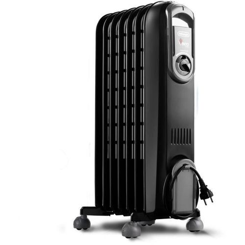 De'Longhi Elektrischer Ölheizer 1500W 7 Elemente Beige/Schwarz für Innenräume