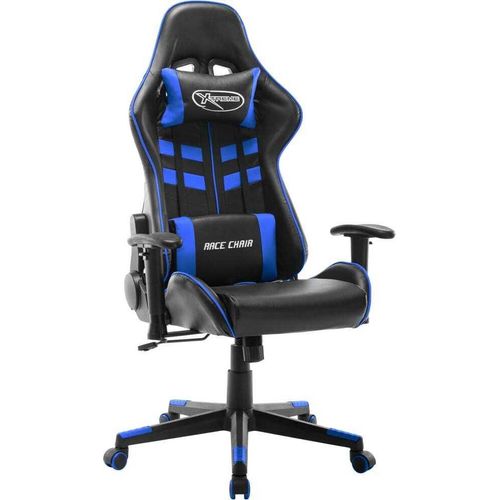 Gaming-Stuhl Schwarz und Blau Kunstleder