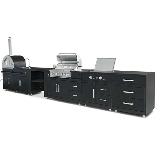 Outdoor-Küche mit 6 Möbeln und Kochmodul - Oviala Memphis