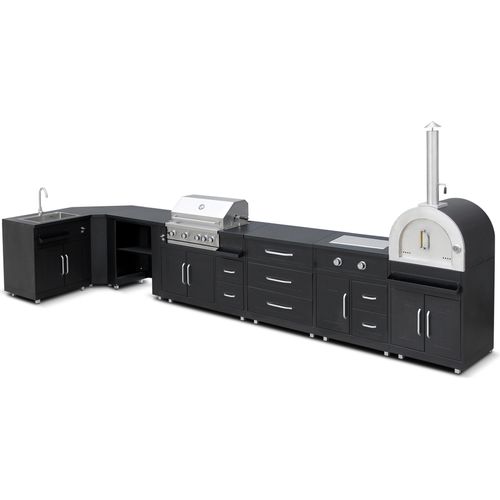 Outdoor-Küche mit 7 Elementen, darunter 3 Koch-/Spülmodule - Oviala Memphis