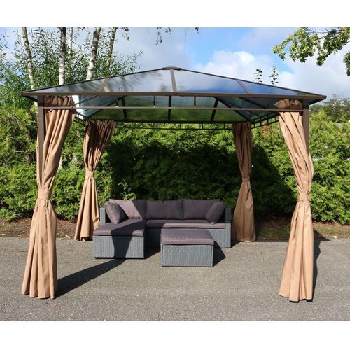 Hardtop-Gartenpavillon mit Seitenteilen 3x3m