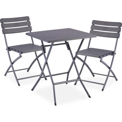relaxdays Balkonmöbel Set 3-teilig in Holzoptik