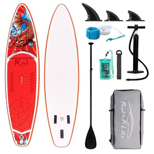 FunWater SUPFR01D 335x83x15cm Aufblasbares Stand-Up Paddle Board, Rot, PVC