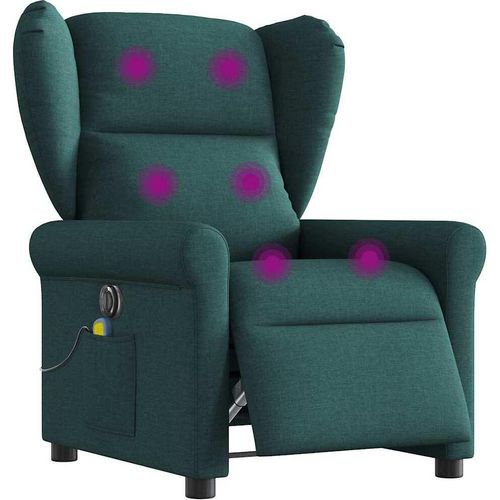 Massagesessel Elektrisch Dunkelgrün Stoff