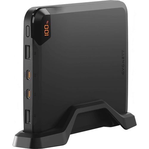 CYGNETT, Vertikale Powerbank VertPWR 25.000mAh 100W mit Halterung, Schwarz
