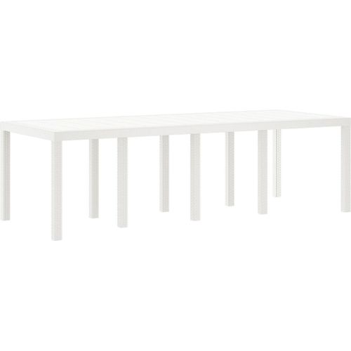 Gartentisch Weiß 250x100x73 cm Poly Rattan, Gartentische DesignMöbel Neu