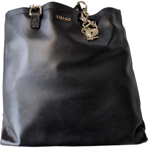 Liu Jo Handtasche Leder Stoff Schwarz Magnetverschluss A14293P0129-22222