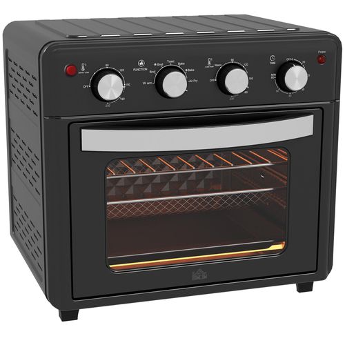 FORSMANO 30L Minibackofen mit Umluft, 7-in-1 Heißluftfritteuse, 230°C, 4 Ebenen Design, Antihaft, Timer, mit Grillrost, Frittierkorb und Krümelblech