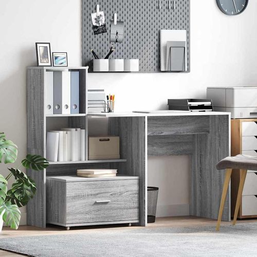 Schreibtisch Grau Sonoma 131,5 x 50 x 106,5 cm Holzwerkstoff