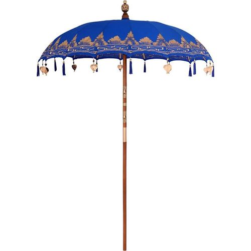 Sonnenschirm Sonstiges Blau x 250 cm Baumwolle und Holz