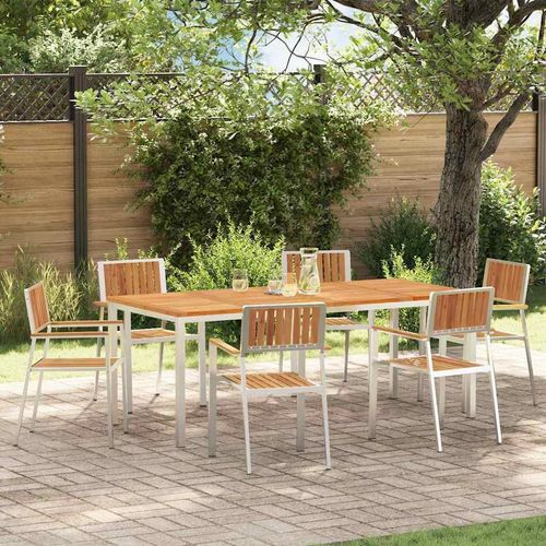 Garten Essgruppe 7 pcs Braun Akazie Massivholz