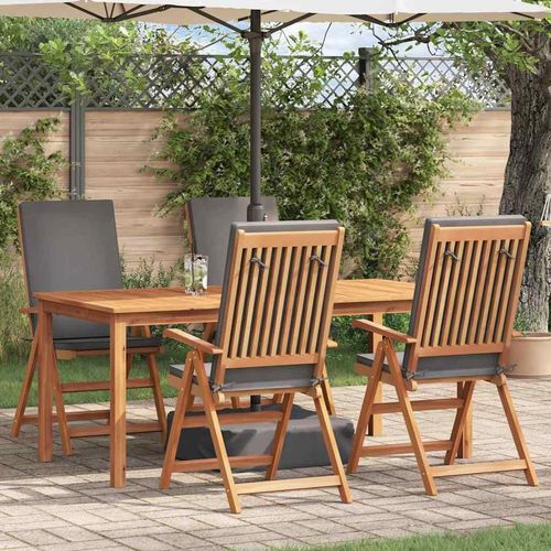 Gartenstuhl 4 pcs Braun 57 x 71,5 x 104 cm Massivholz Teak