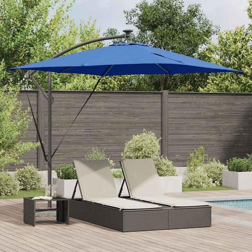 Auskragender Bananenschirm mit Schloss Blau 249 x 249 x 250 cm