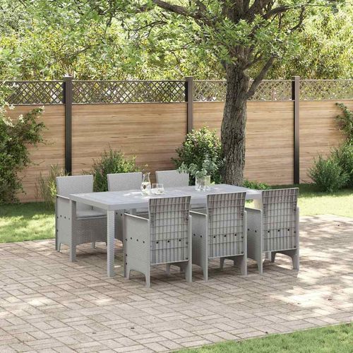 Garten Essgruppe 7 pcs Hellgrau 200 x 100 x 73 cm Polypropylen