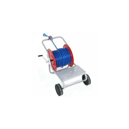 Schlauchhaspel auf Wagen + 100 Meter Schlauch 40 bar + professionelle Spritzpistole