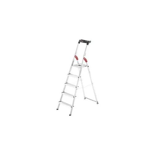 Hailo L60, 5 Stufen, 1,68 m Aluminium-Trittleiter mit Ständer Ultraleicht