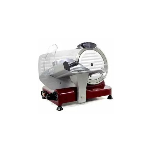 DCG AS2495 rot - Aufschnittmaschine Edelstahlmesser 250 mm - Körper aus Aluminiumdruckguss, 300W