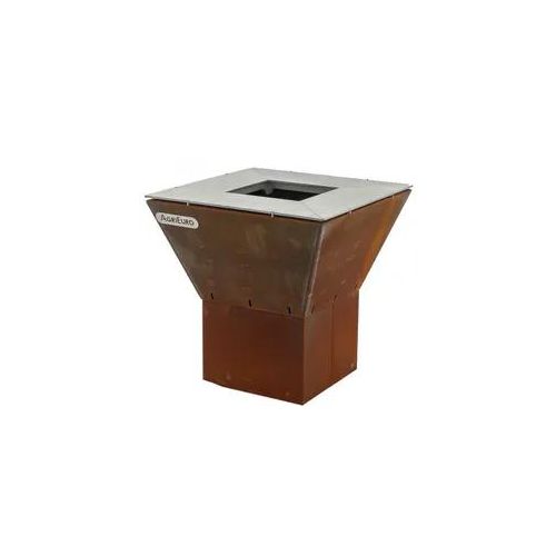 Holzkohlegrill GRINGO B038 - 4 Kochplatten aus Edelstahl - Gehäuse aus Cortenstahl
