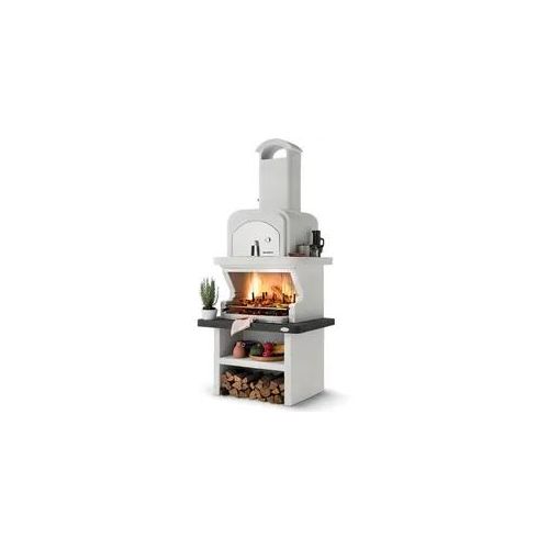 Palazzetti Balos - Kombi-Grillkamin mit Holzbackofen aus Betonstein