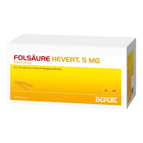 FOLSÄURE HEVERT 5 mg Ampullen 100X2 ml