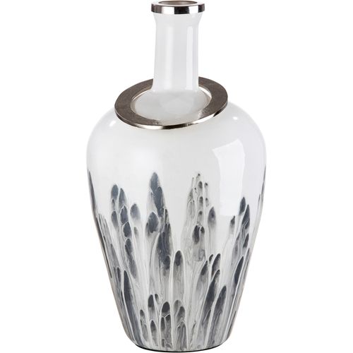 GILDE Bodenvase »Statuario«, durchgefärbtes Glas, mit Metallring