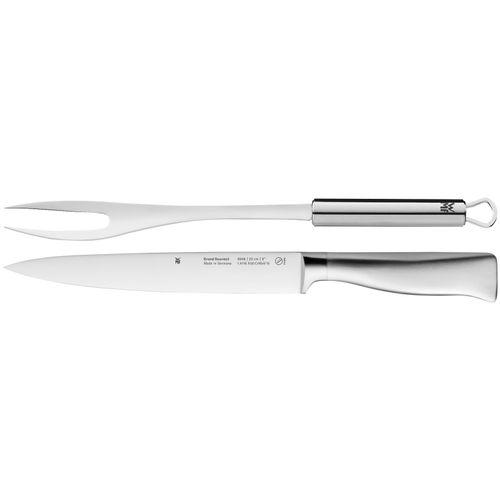 WMF BBQ Grillset 2-teilig, Tranchierbesteck aus Fleischmesser und Fleischgabel, Cromargan Edelstahl, Grillbesteck für Steak, Fisch, Gemüse