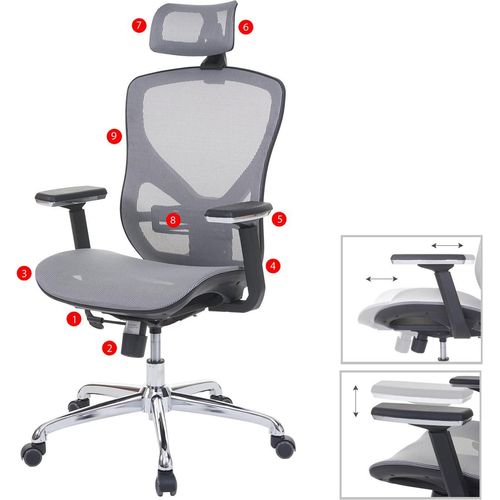 Bürostuhl HWC-A61, Schreibtischstuhl, Sliding-Funktion Stoff/Textil ISO9001 grau/grau