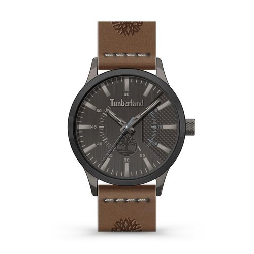 TIMBERLAND Herren Quarz Armbanduhr aus Edelstahl mit Leder Band - HEMPSTEAD - TDWGA2103603