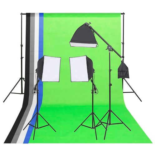 Prolenta Premium - Fotostudio-Beleuchtung Set mit Hintergründen und Reflektor