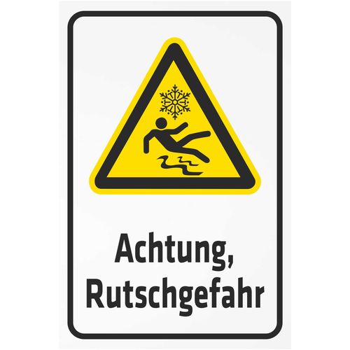 INDIGOS UG - Aluverbundplatte Schilder 3mm - Sicherheit - Achtung Rutschgefahr - 800x600 mm