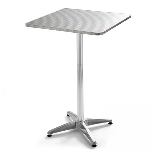 Quadratischer Stehtisch aus Aluminium Grau - Oviala Brixton
