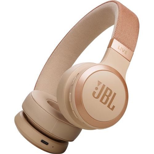 JBL Live 670 NC – Bluetooth On-Ear-Kopfhörer mit adaptivem Noise-Cancelling – Kabellose Ohrhörer mit JBL Signature Sound und Sprachassistent – Langer Musikgenuss für bis zu 65 Stunden – In Sandstein