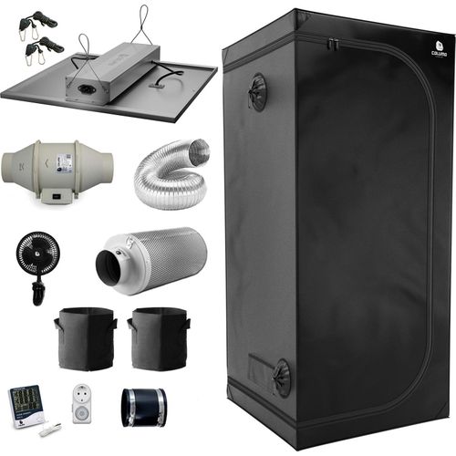 Growbox Komplett Set Deluxe M - für 2 Pflanzen, 80x80x180cm, 240W LED