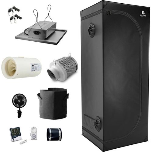 Growbox Komplett Set 60x60 cm Growzelt, 75W LED - 60x60x160 Grow Komplettset