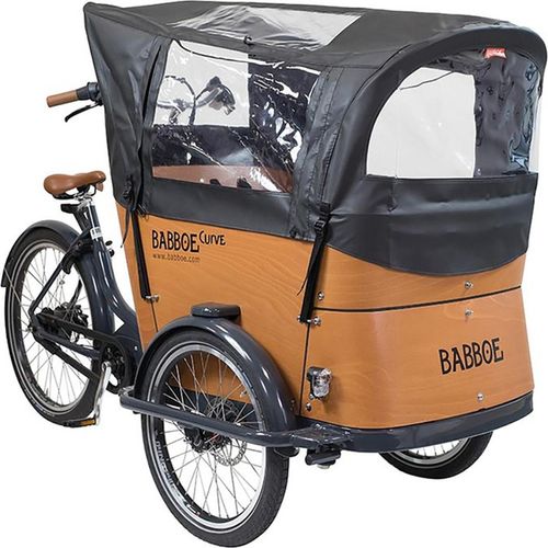 Babboe Regenverdeck schwarz, für Curve, PVC