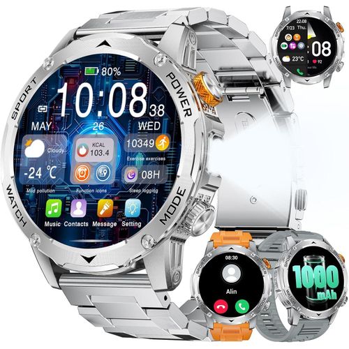 Herren Smartwatch mit 1000 mAh Akku & Telefonfunktion – 1,75