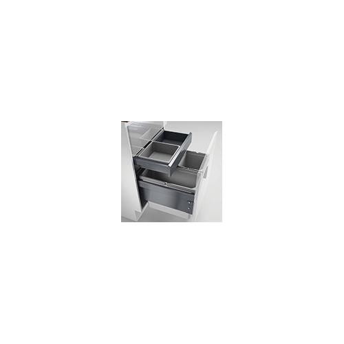 Naber, Cox® Base 1T 500-3 mit Base-Board. Abfallsammler, hellgrau, Höhe 460 mm - Mülleimer