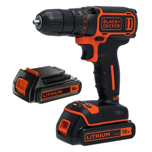 BLACK+DECKER BDCDC18B Akkuschrauber Bohrschrauber 18V 1.5Ah 2x Akkus