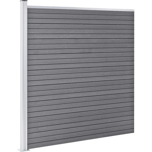 vidaXL WPC Zaun-Set 5 Quadrate + 1 Schräge 965x186 cm Grau