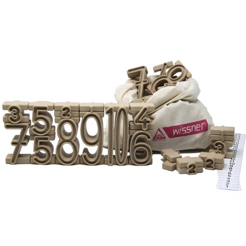 WISSNER® aktiv lernen - Satz aus 68 Stapelzahlen aus RE-Wood