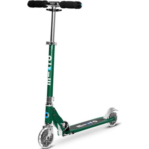 Micro Kinderroller Sprite LED Forest Green - höhenverstellbar und klappbar