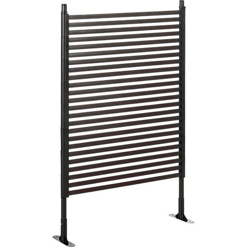 Outsunny Gartenzaun, Dekorative Zaun, 93 x 150 cm Teichzaun, Stahlzaun mit Fuß, Steckzaun für Balkon, Terrasse, Braun