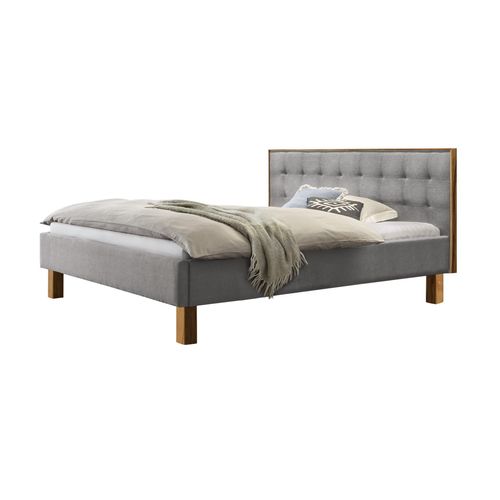 HASENA Polsterbett Noah Wildbuche | Stoff grau 160x200